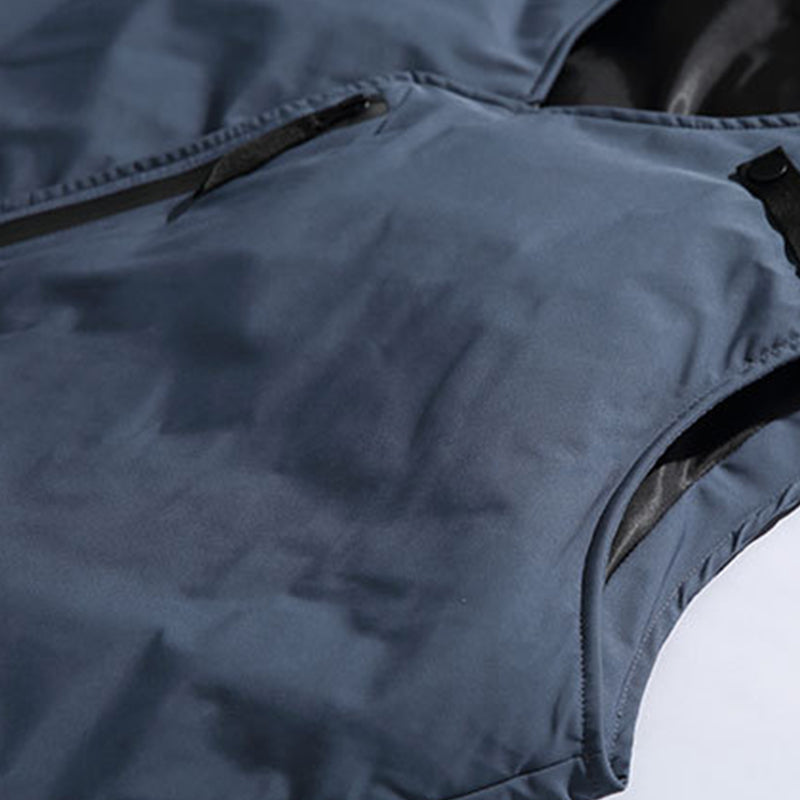 V-NECK TAPE TIGHTENING & ZIPPER PUFFER VEST