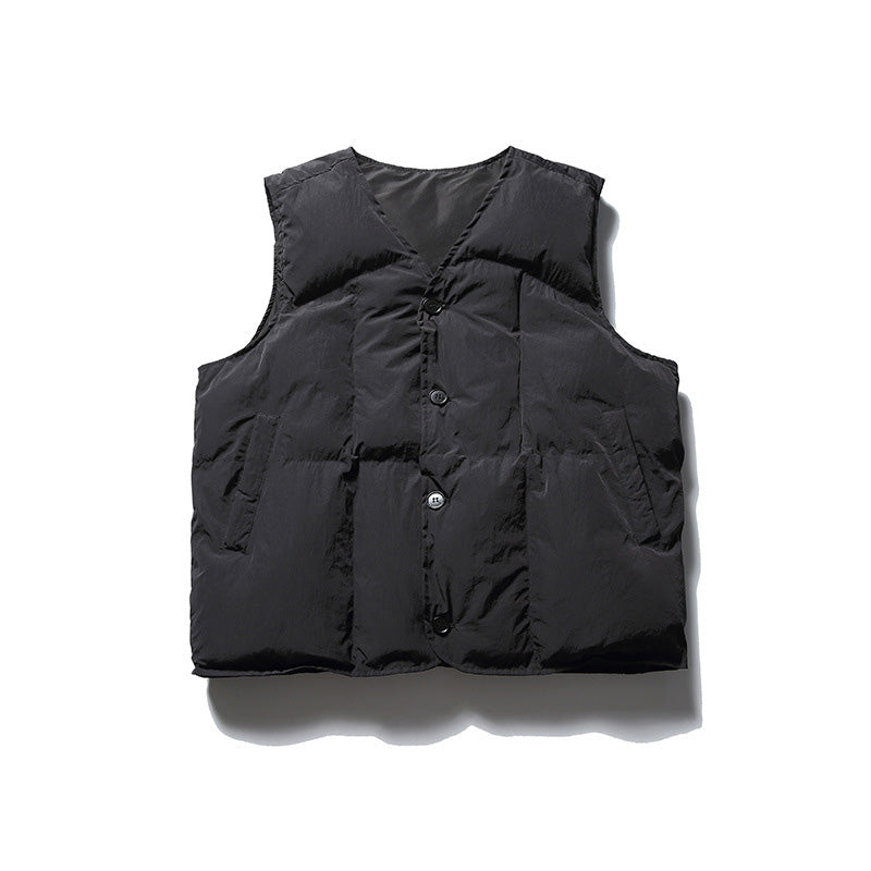 V-NECK WARM PUFFER VEST JACKET