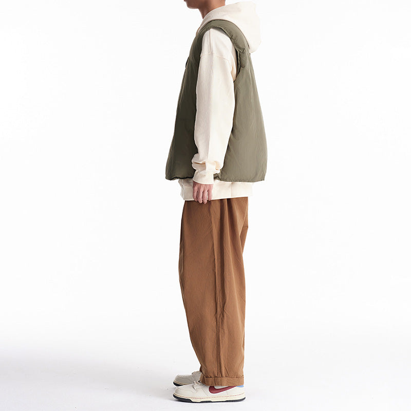 V-NECK WARM PUFFER VEST JACKET