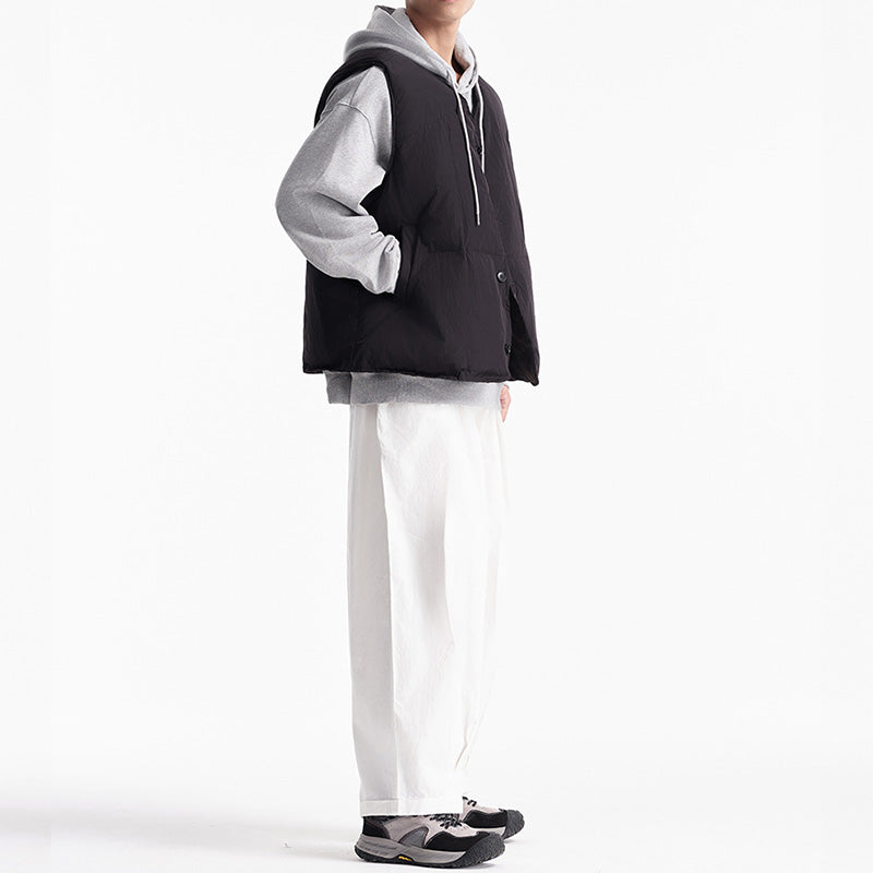 V-NECK WARM PUFFER VEST JACKET