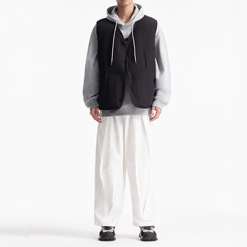 V-NECK WARM PUFFER VEST JACKET