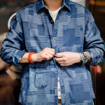 Load image into Gallery viewer, VINTAGE BLUE PANEL DENIM SHIRT
