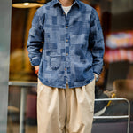 Load image into Gallery viewer, VINTAGE BLUE PANEL DENIM SHIRT
