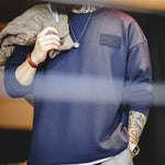 Load image into Gallery viewer, WAFFLE VELCRO LONG-SLEEVED SWEATSHIRT WITH BROOCH
