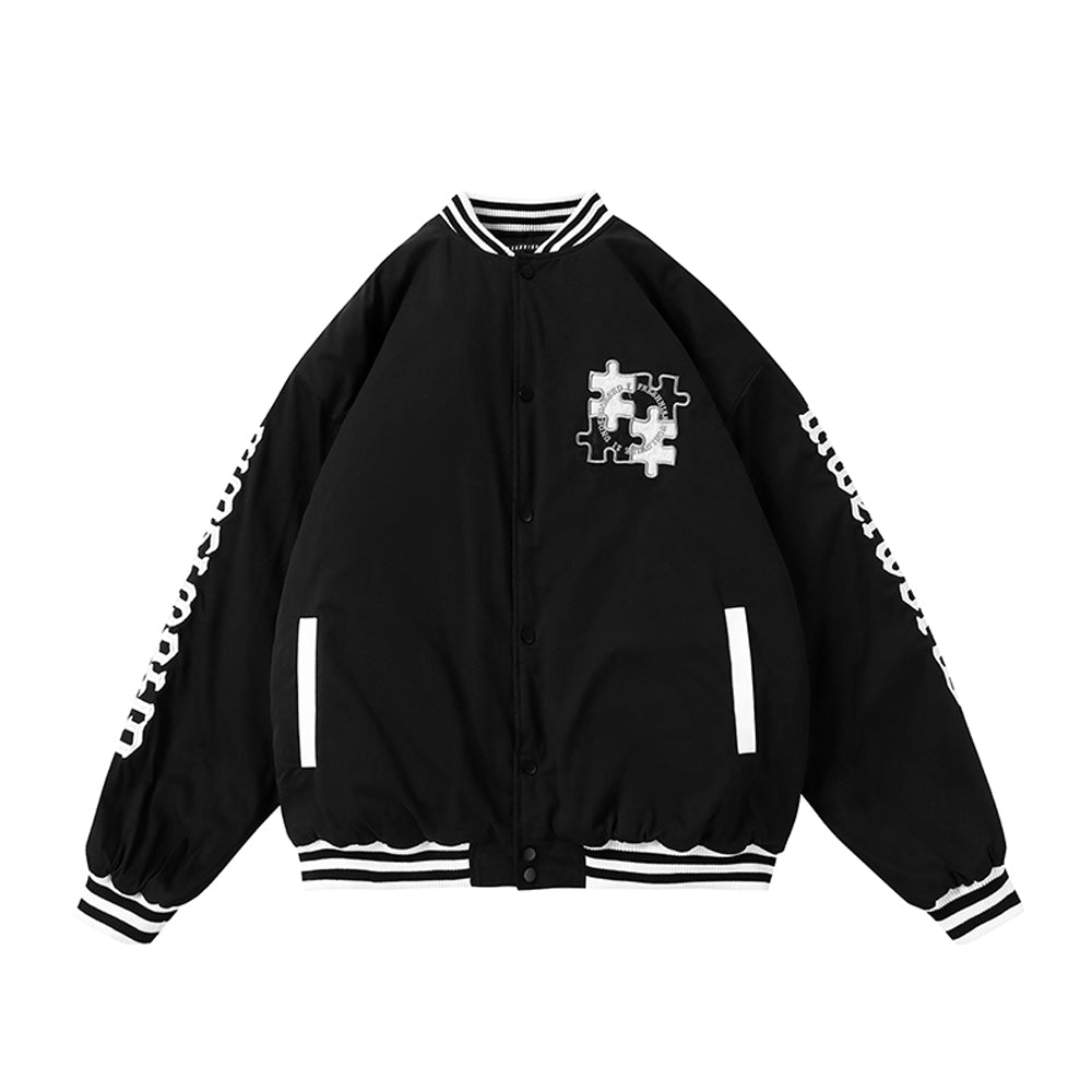 PUZZLES PRINTED BASEBALL JERSEY