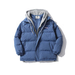 Load image into Gallery viewer, casual-zipper-cotton-puffy-fake-two-hooded-thickened-jacket
