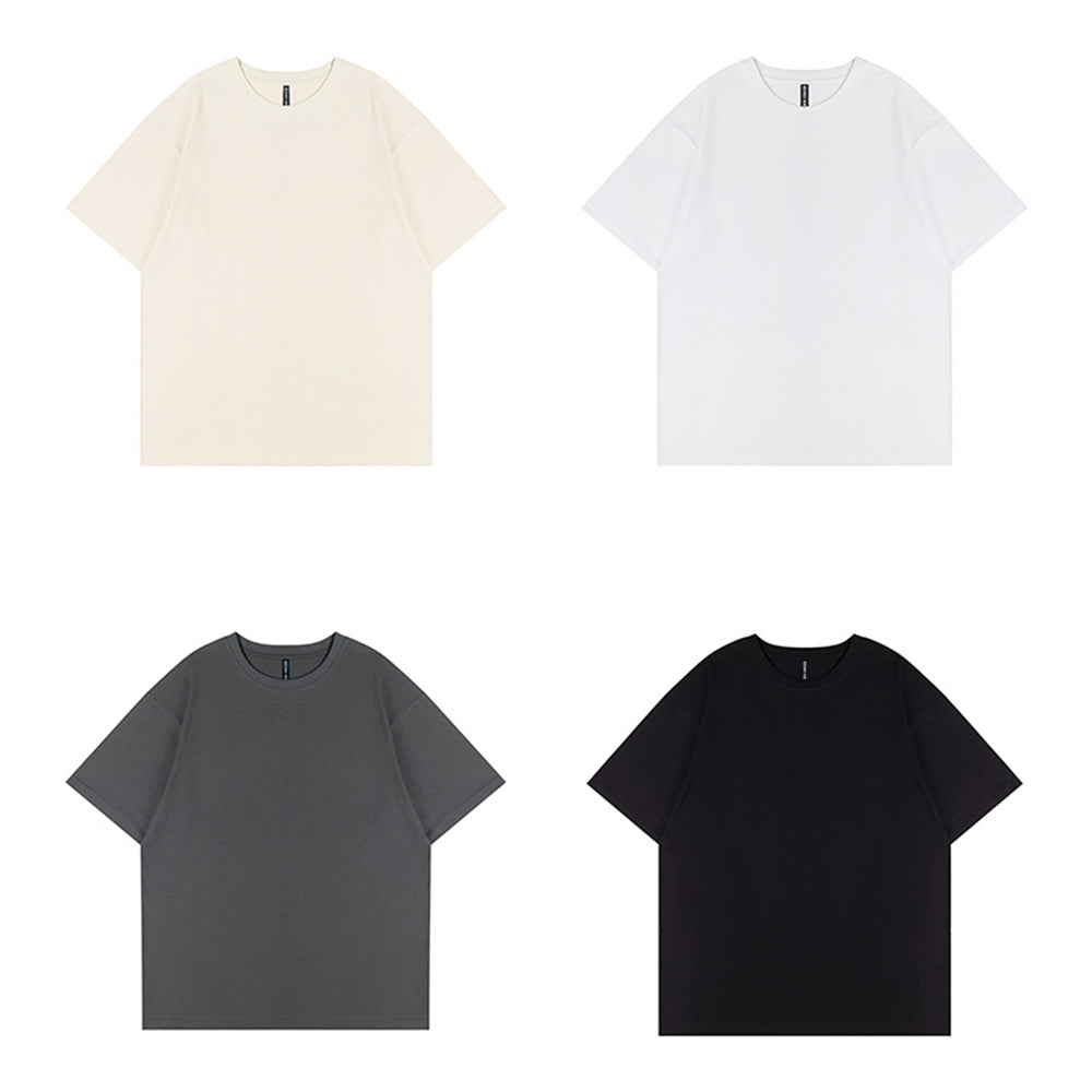 200G PURE COTTON HALF-SLEEVES WITH DROPPED SHOULDER T-SHIRT