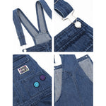 Load image into Gallery viewer, smiley-badge-print-denim-casual-wide-leg-suspenders
