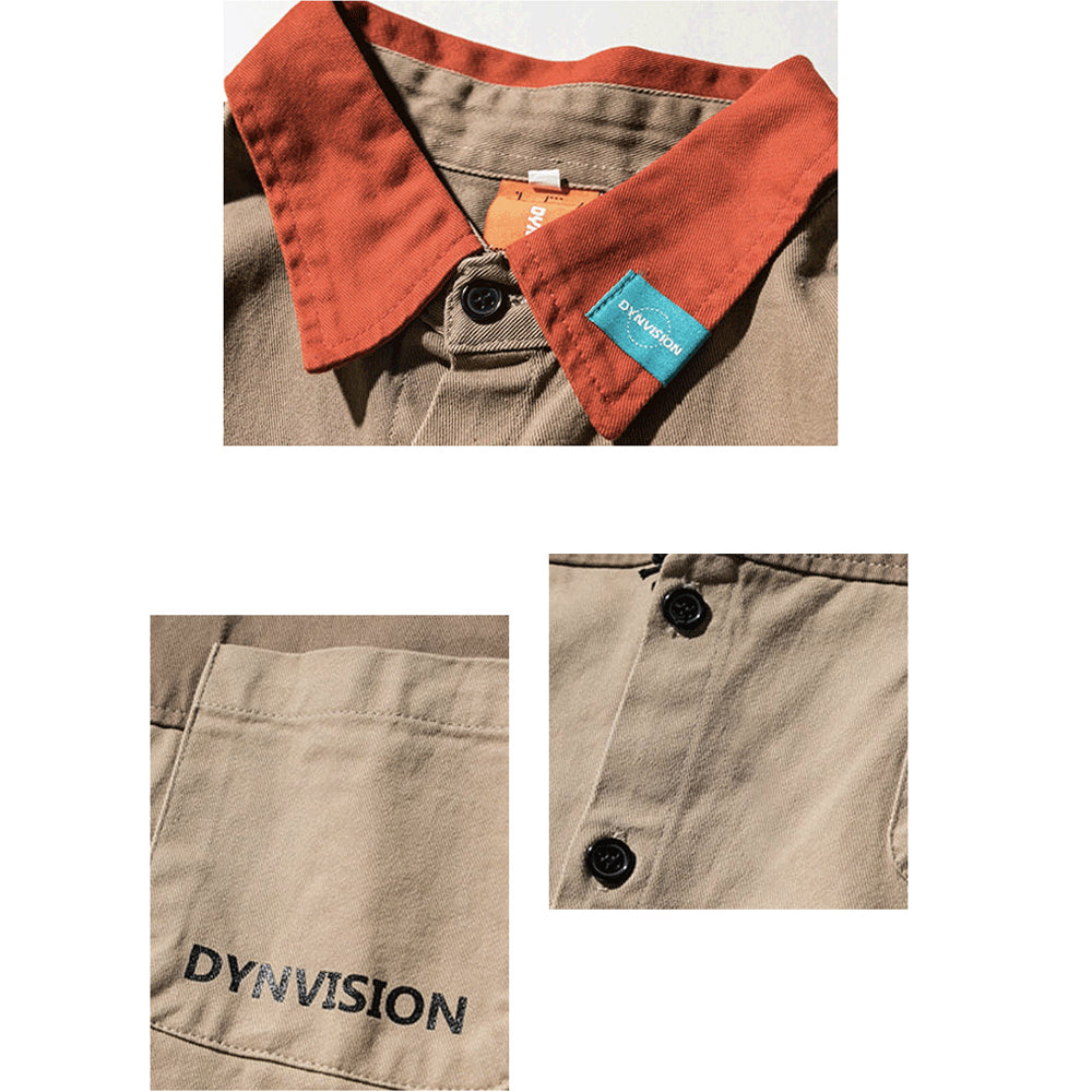 LOOSE CASUAL PATCHWORK SHIRT JACKET