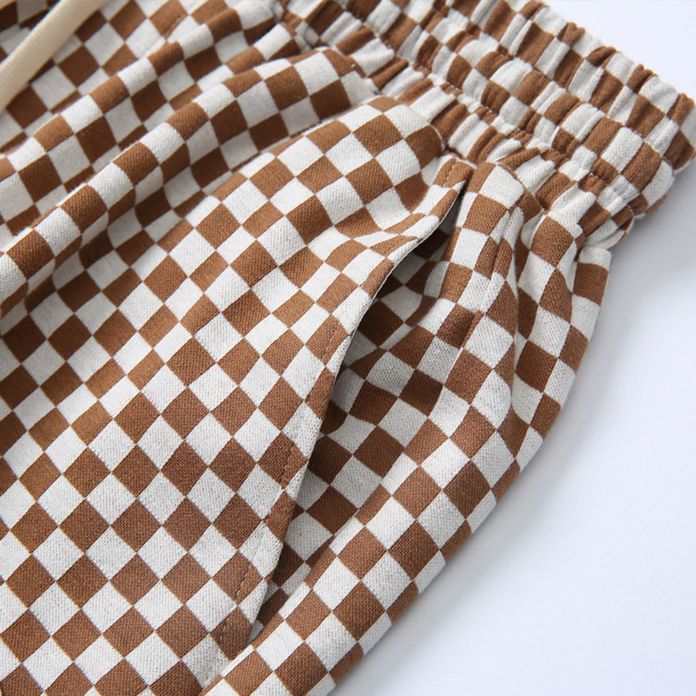 ALLOVER PLAID PATCHWORK SHORTS