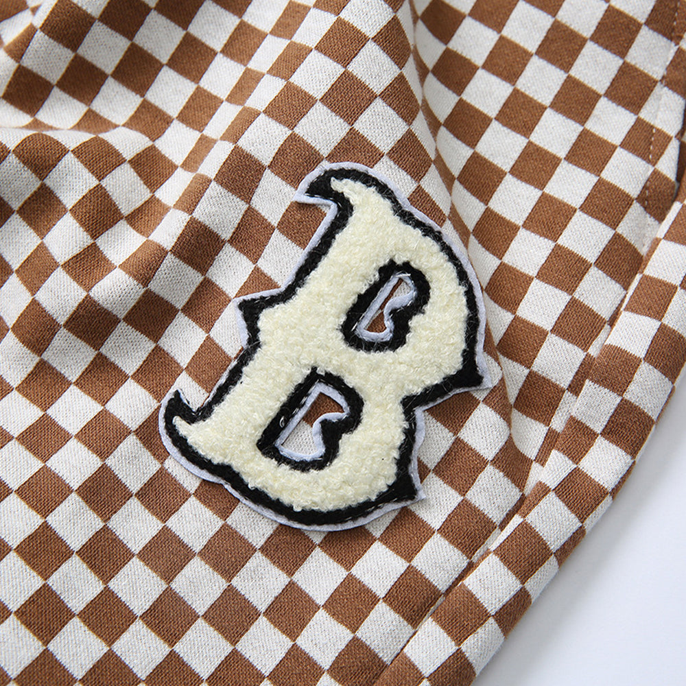 ALLOVER PLAID PATCHWORK SHORTS