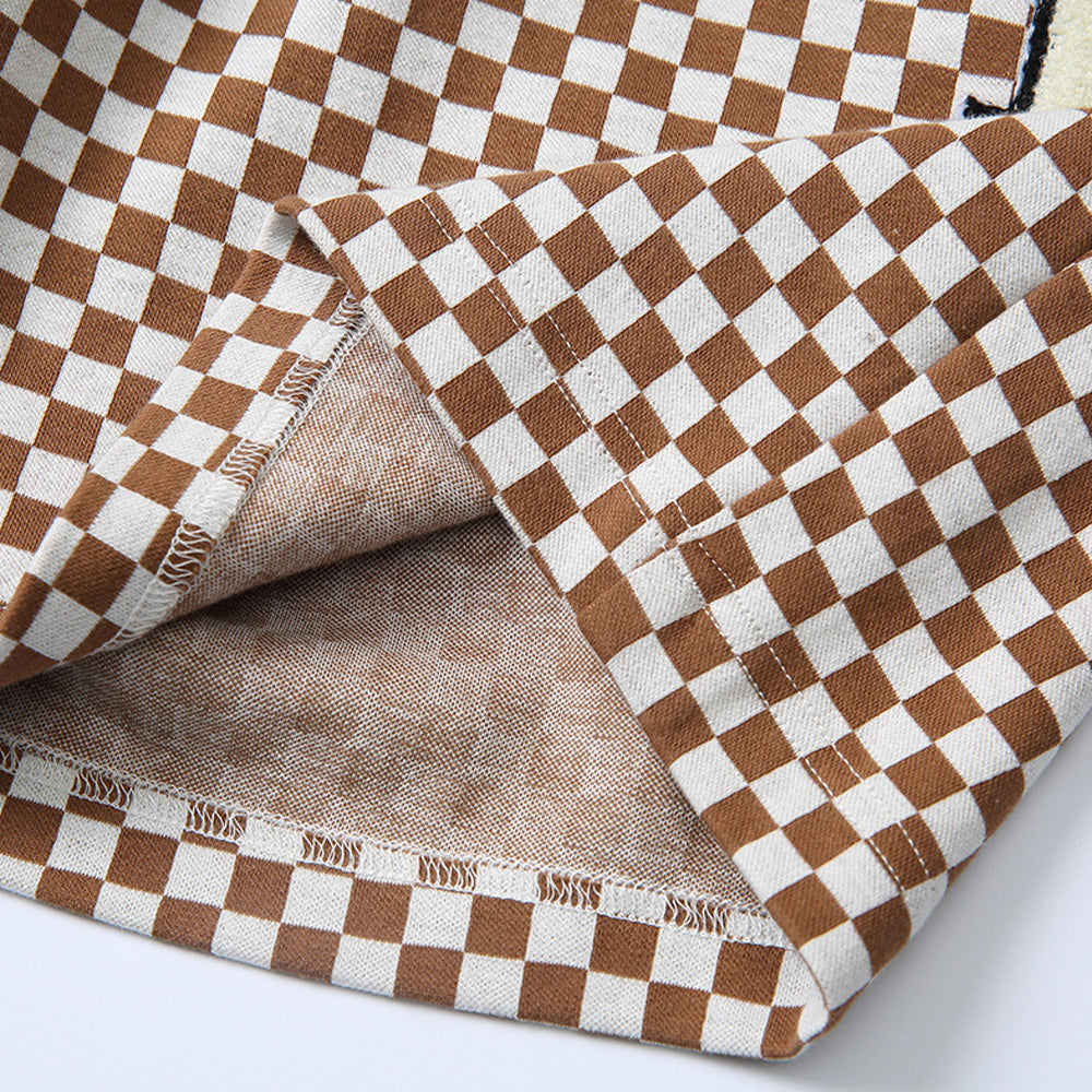 ALLOVER PLAID PATCHWORK SHORTS