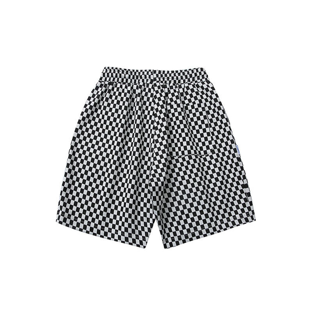 ALLOVER PLAID PATCHWORK SHORTS
