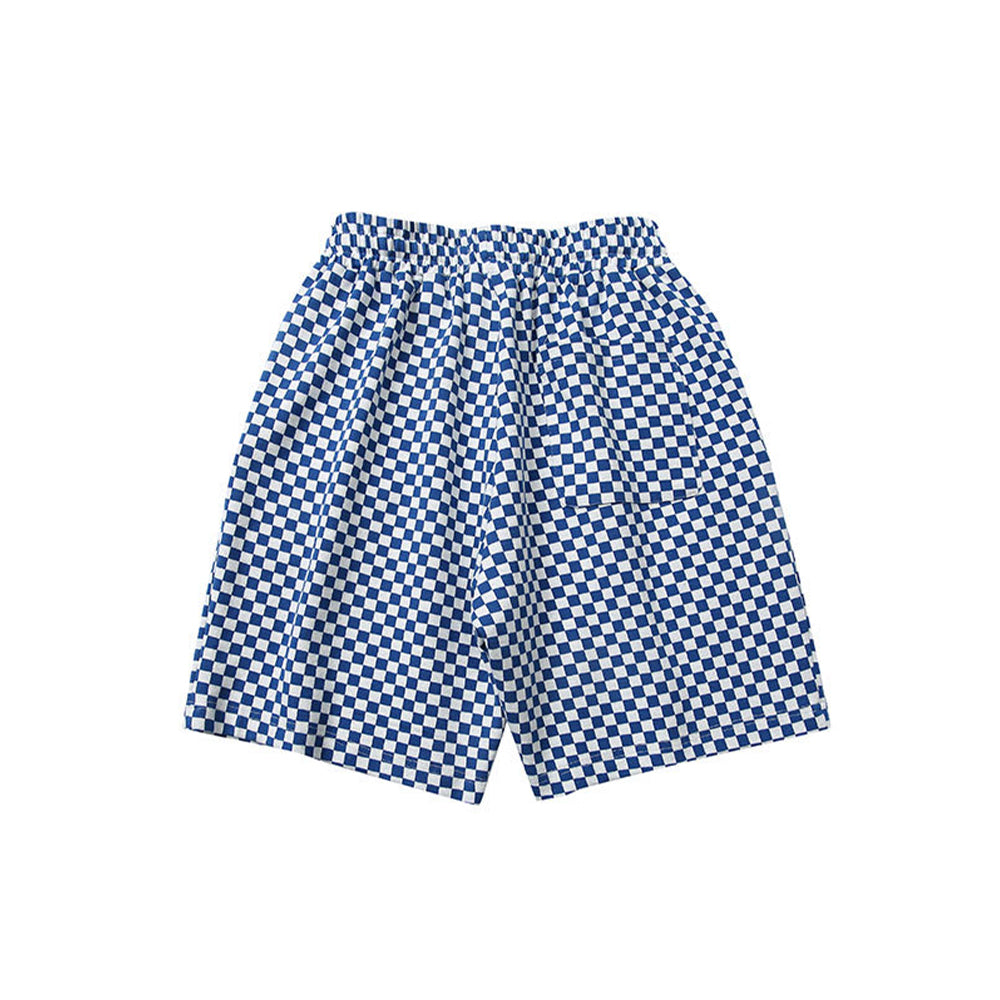 ALLOVER PLAID PATCHWORK SHORTS