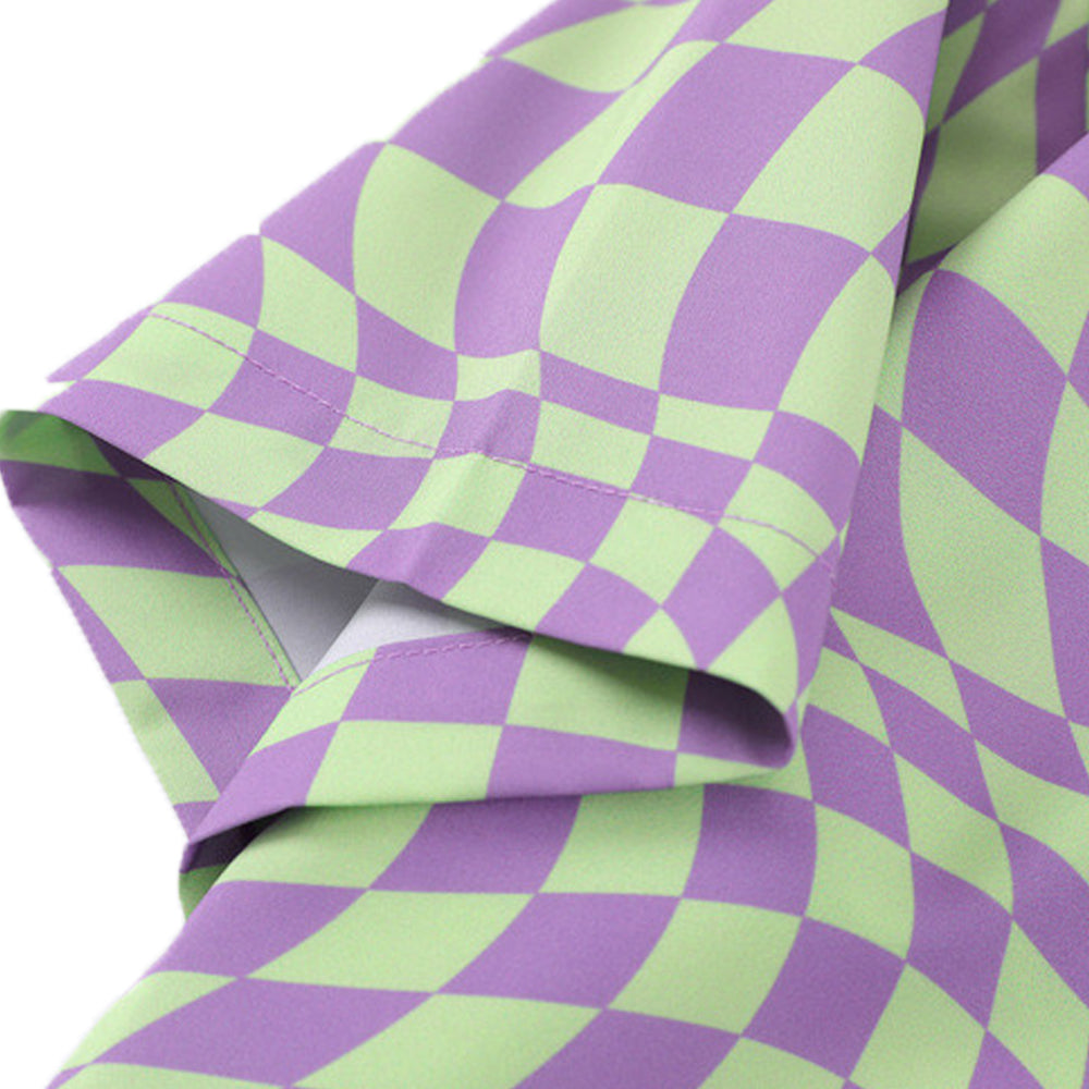 CHECKBOARD SPACE DISTORTION PHANTOM SHORT SLEEVES