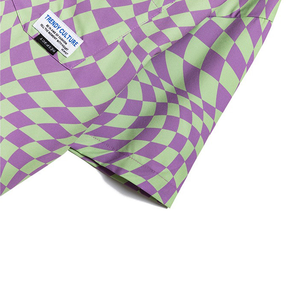 CHECKBOARD SPACE DISTORTION PHANTOM SHORT SLEEVES