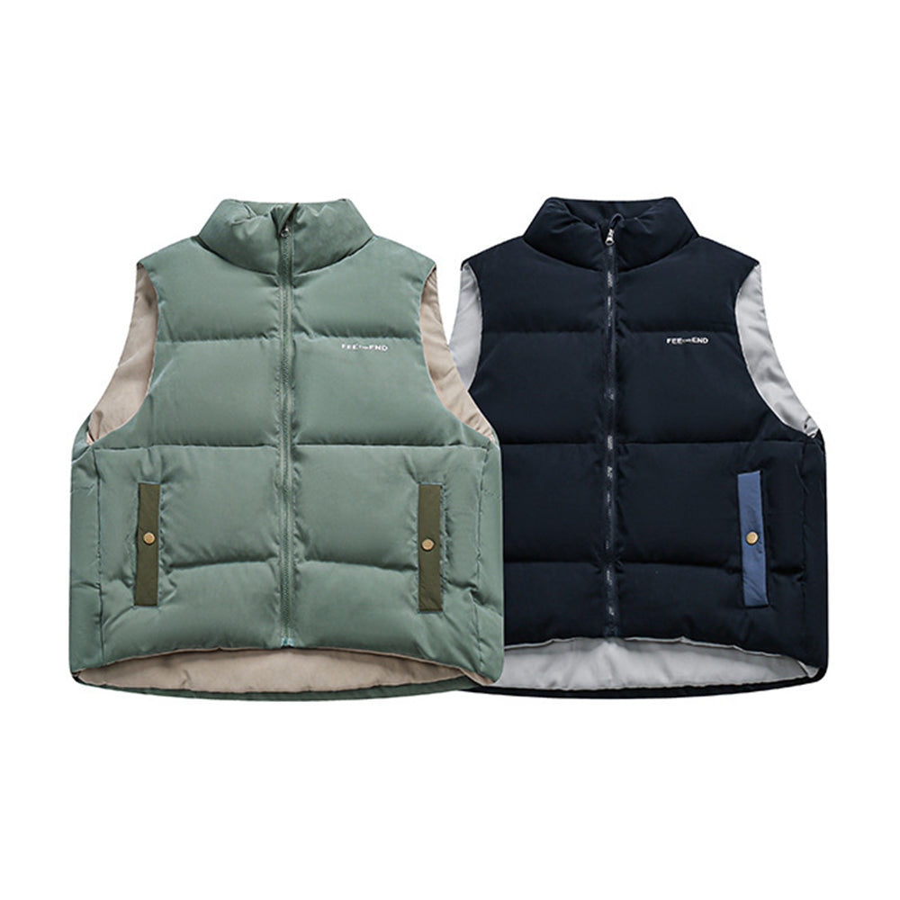 COLORBLOCK POCKET PUFFER VEST