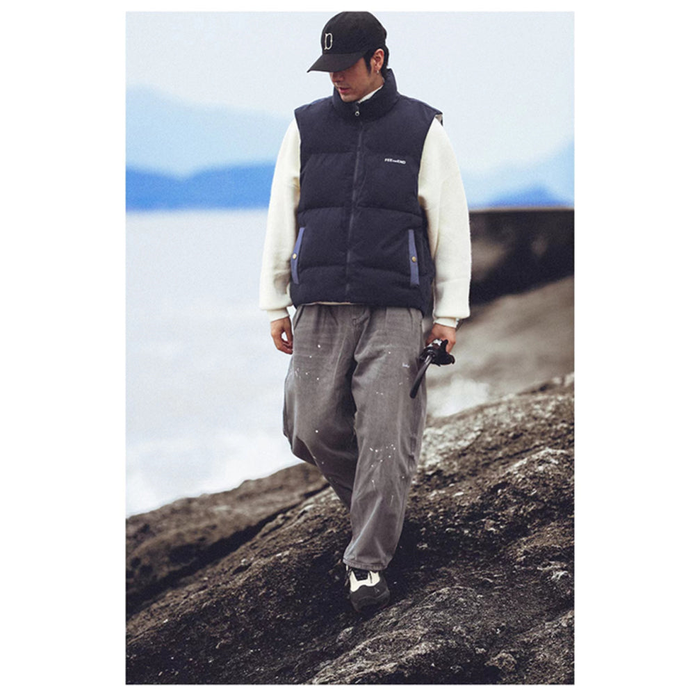 COLORBLOCK POCKET PUFFER VEST