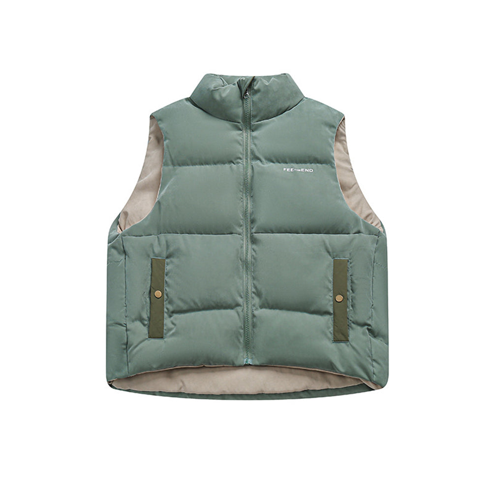 COLORBLOCK POCKET PUFFER VEST