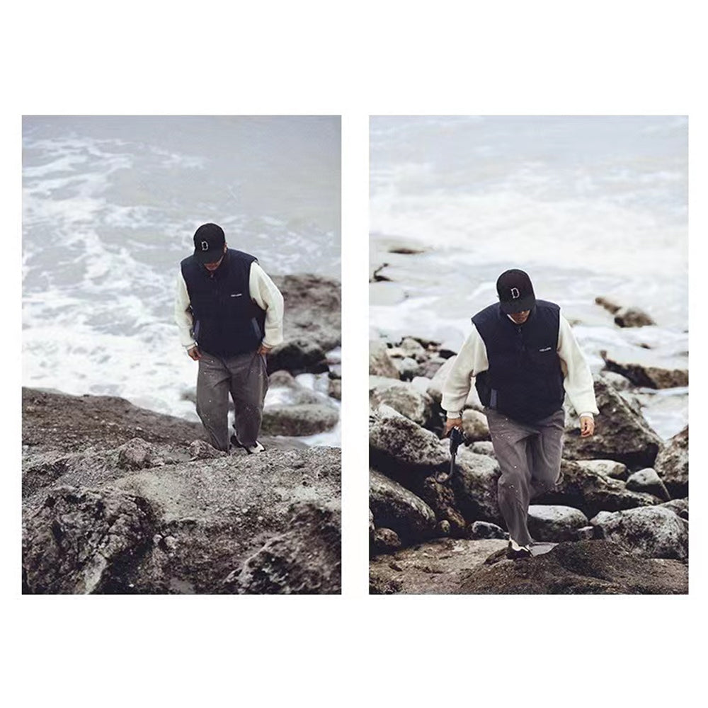 COLORBLOCK POCKET PUFFER VEST