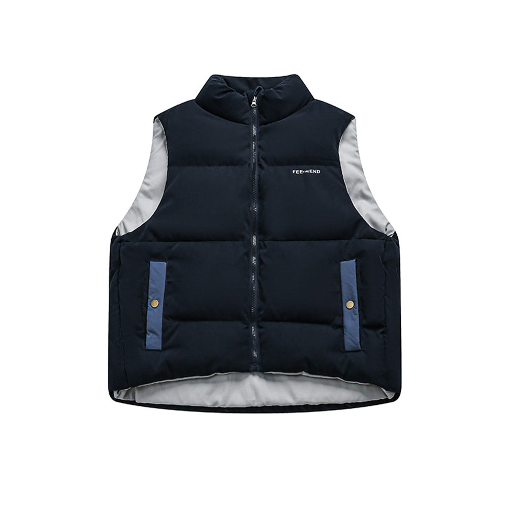 COLORBLOCK POCKET PUFFER VEST