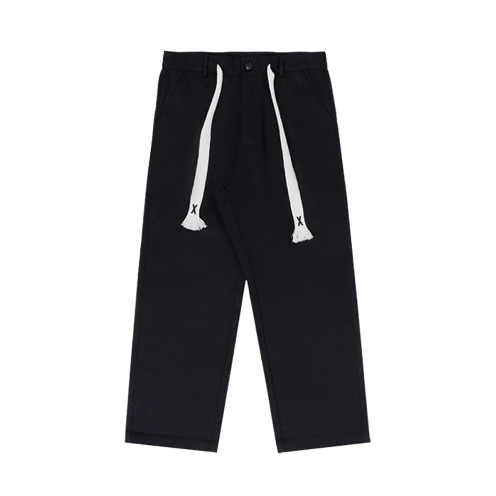 COTTON LONG BELT BEIGE & BLACK PANTS