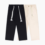 Load image into Gallery viewer, COTTON LONG BELT BEIGE &amp; BLACK PANTS
