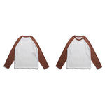Load image into Gallery viewer, CREW-NECK RAGLAN 100% CUTTON RETRO COLOR CONTRAST LONG SLEEVES
