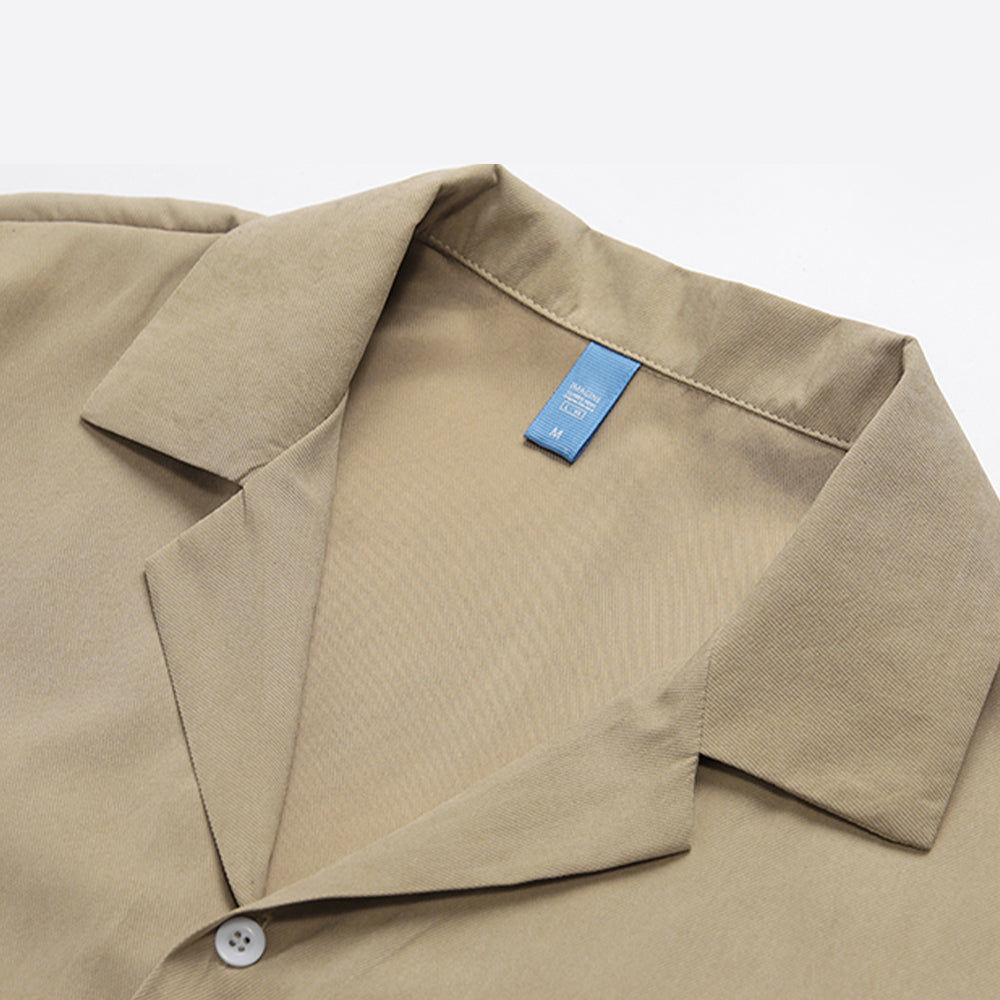 CUBAN COLLAR SUIT DESIGN GUAYABERA RETRO SHORT-SLEEVED OUTFITS SHIRT