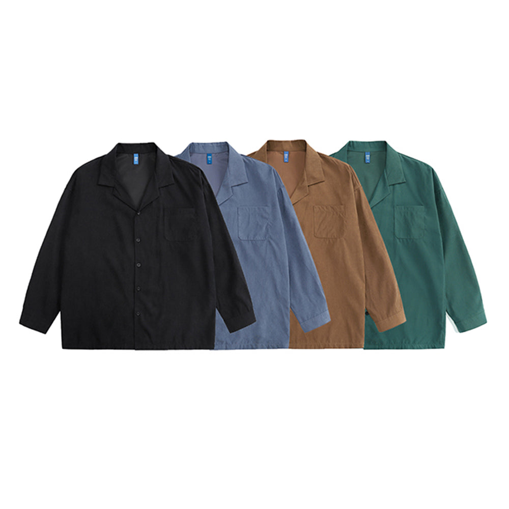 CUBAN COLLAR SUIT DESIGN GUAYABERA RETRO LONG-SLEEVED OUTFITS SHIRT