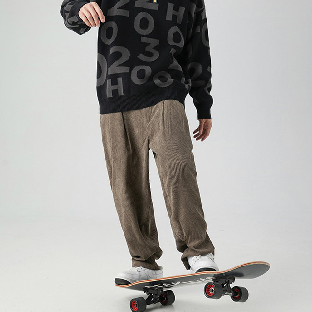 DIGITAL CREW NECK KNIT PULLOVER SWEATER