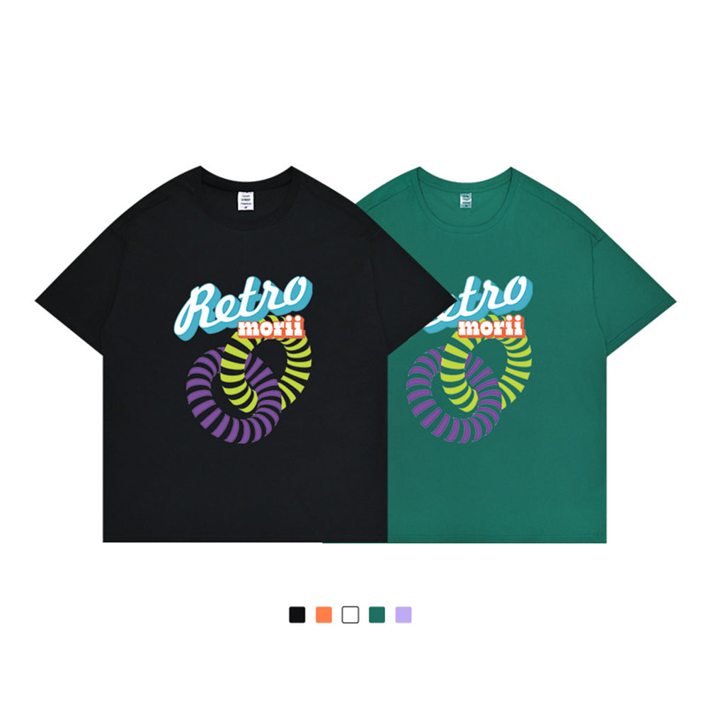 300G COTTON DROPPED SHOULDER OVERSIZE STREET HIP-HOP T-SHIRT