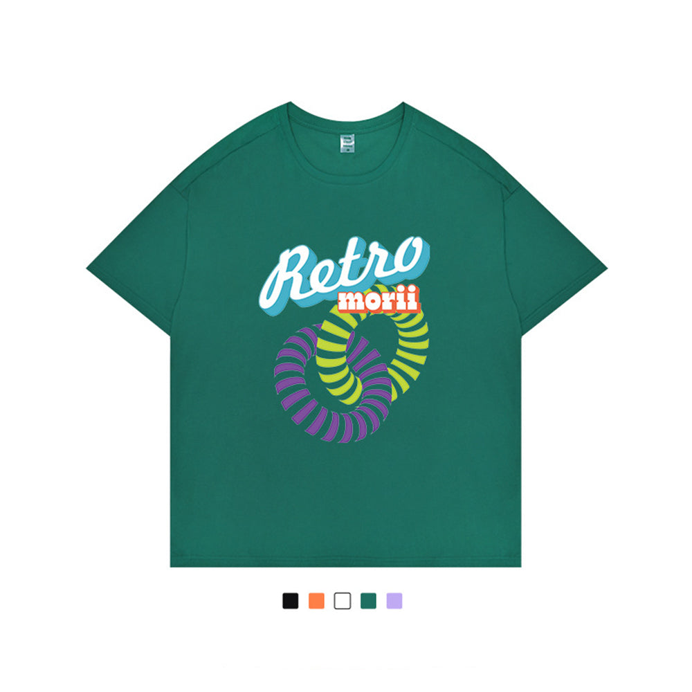 300G COTTON DROPPED SHOULDER OVERSIZE STREET HIP-HOP T-SHIRT