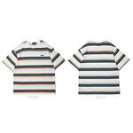 Load image into Gallery viewer, EMBROIDERED LETTER STRIPED ILLUSION TEE
