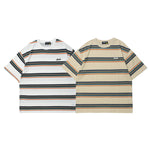 Load image into Gallery viewer, EMBROIDERED LETTER STRIPED ILLUSION TEE
