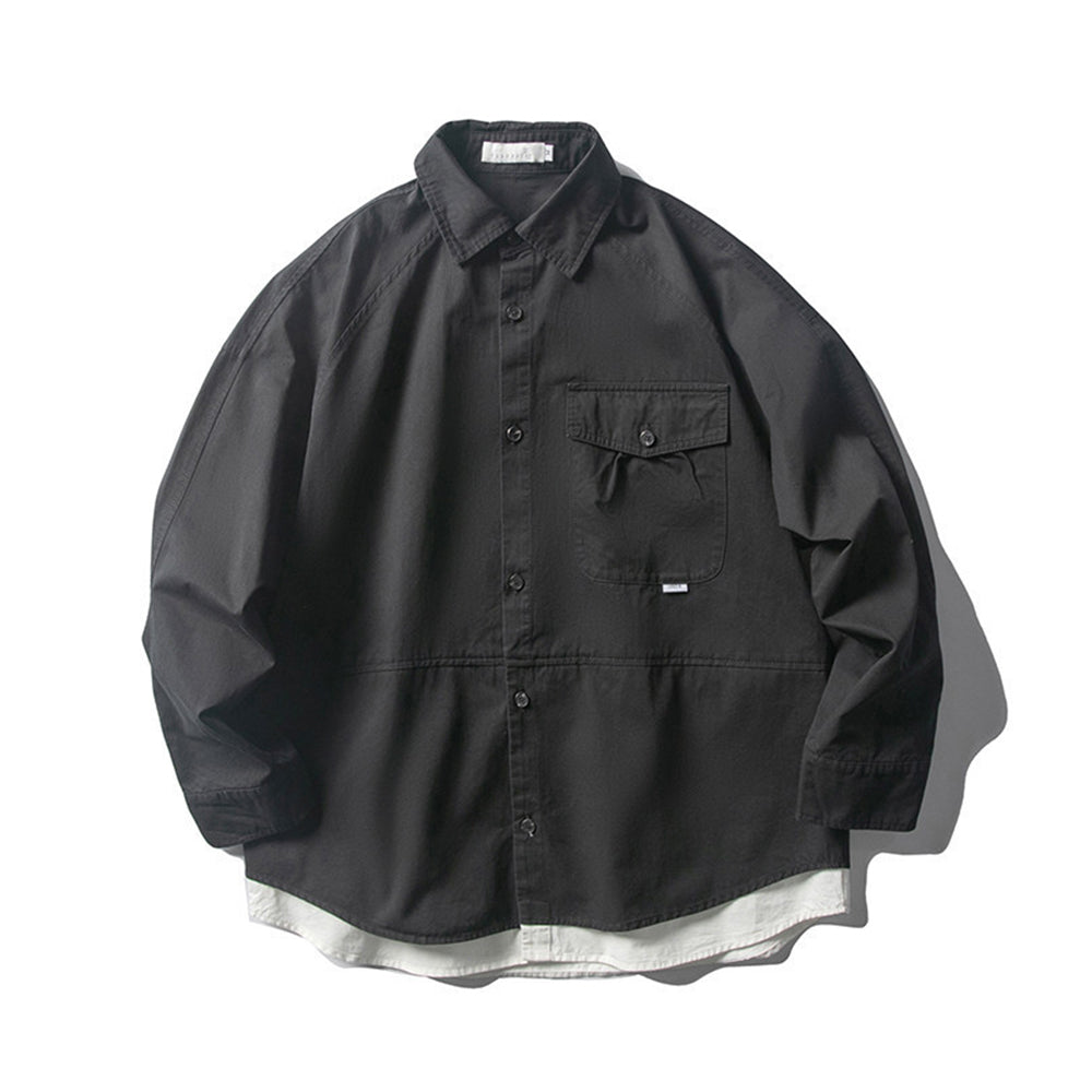FAKE 2-PIECE RETRO SHIRT JACKET