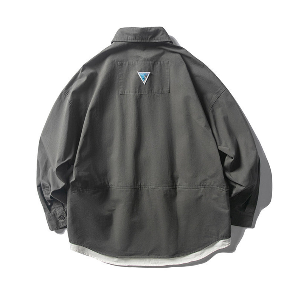 FAKE 2-PIECE RETRO SHIRT JACKET