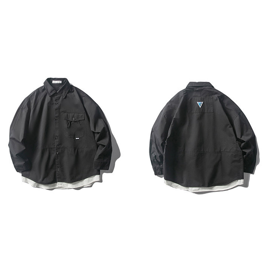FAKE 2-PIECE RETRO SHIRT JACKET