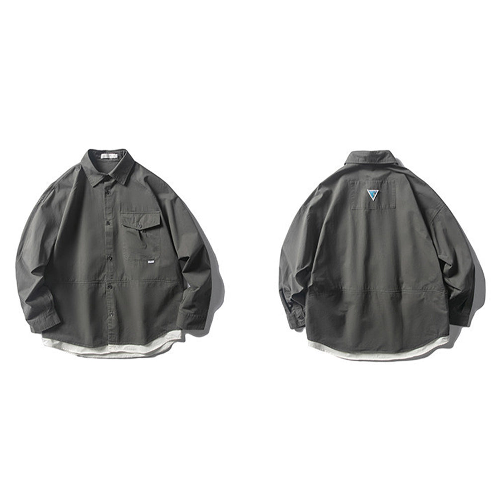 FAKE 2-PIECE RETRO SHIRT JACKET