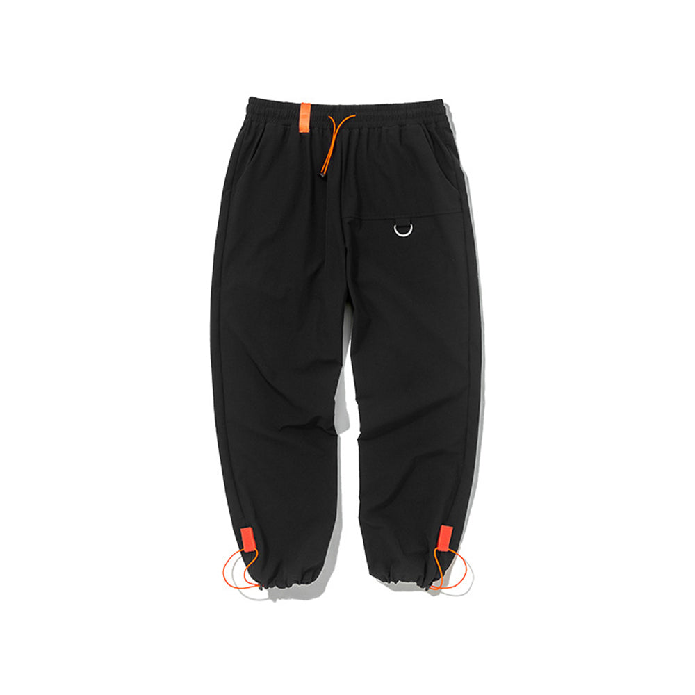 FLUORESCENT ORANGE DRAWSTRING STRETCH SWEATPANTS