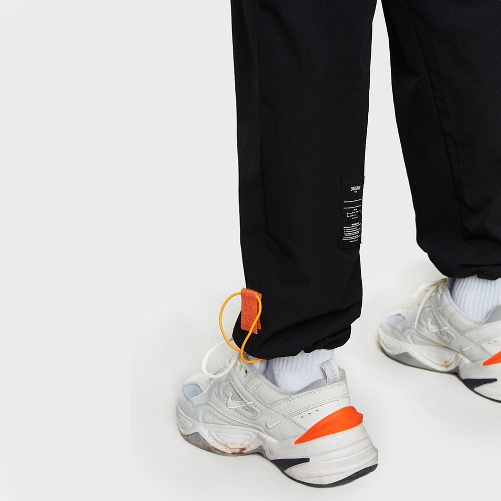 FLUORESCENT ORANGE DRAWSTRING STRETCH SWEATPANTS