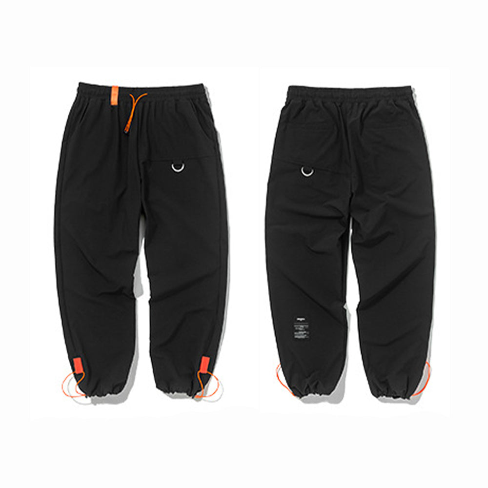 FLUORESCENT ORANGE DRAWSTRING STRETCH SWEATPANTS