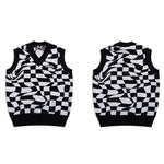 Load image into Gallery viewer, GARBLED TWISTED SPACE CHECKERBOARD KNITTED VEST
