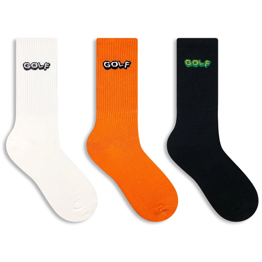 GOLF ANTI MEN'S LETTER SKATEBOARD SOCKS