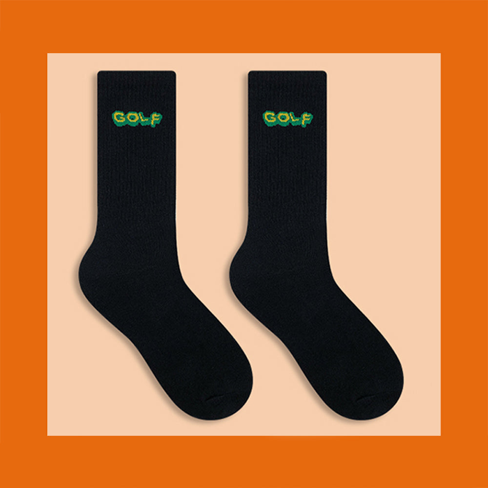 GOLF ANTI MEN'S LETTER SKATEBOARD SOCKS