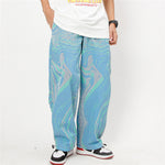 Load image into Gallery viewer, HARAJUKU TIE-DYE WASHED DENIM DRAWSTRING PANTS

