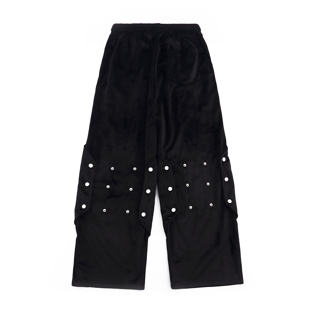 HOTFIX RHINESTONE VIBE VELVET  HIP-HOP PANTS