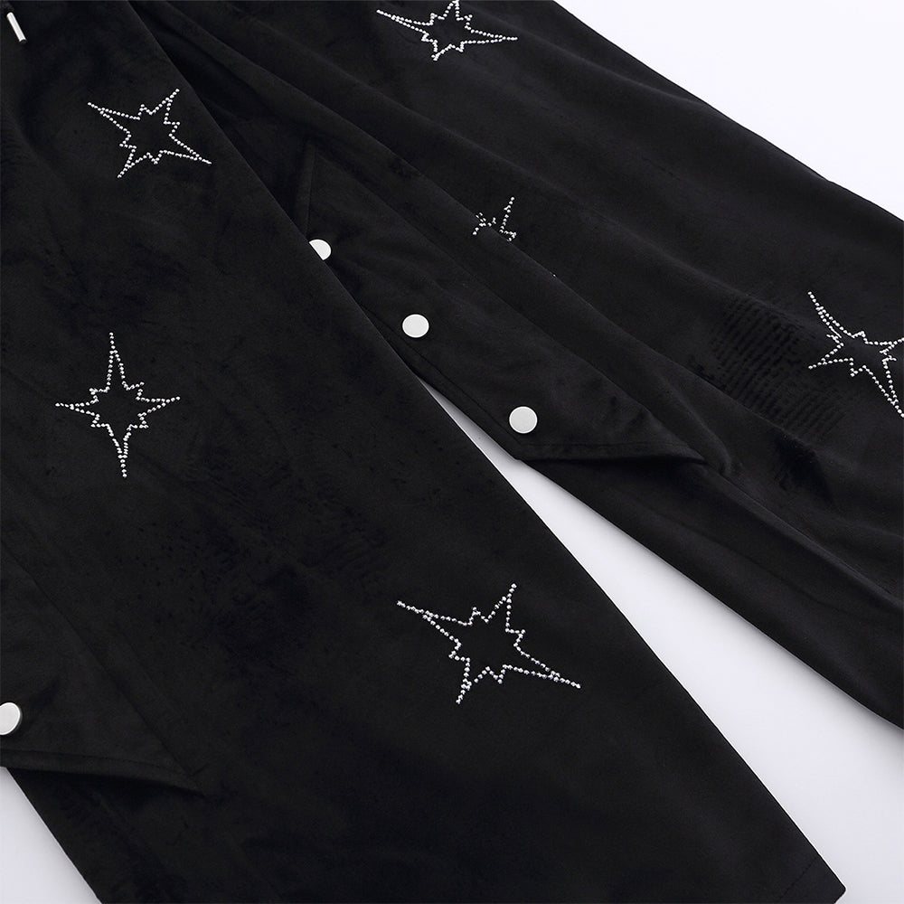 HOTFIX RHINESTONE VIBE VELVET  HIP-HOP PANTS