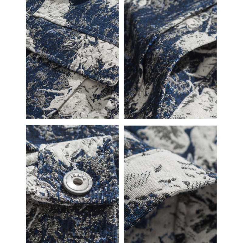 JAPANESE RETRO LAZY DENIM JACQUARD JACKET