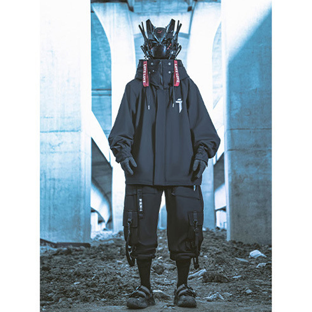 SAMURAI FUNCTIONAL COTTON HOODED WINDBREAKER